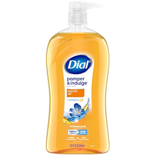 Dial Body Wash,Pamper & Indulge Marula Oil,32 Fl Oz,Hydraclean Complex & Vitamin E,Gentle,Leaves Skin Feeling Nourished,Dermatologist-Tested,No Parabens-& Sulfates,(Pack of 2)