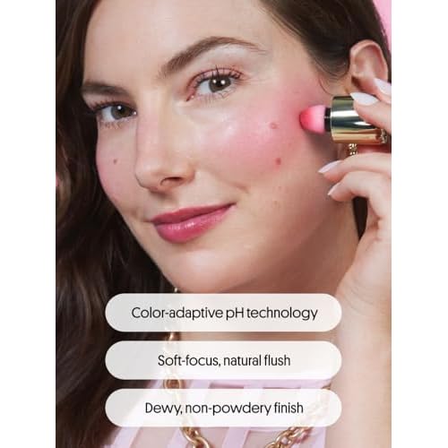 Winky Lux pH Cheeky Glaze Liquid Blush, Color Changing Dewy Flush, Buildable Tint, Hydrating with Vitamin E, pH Reactive for a Soft Natural Pink, Rosy Glow, Clean Beauty, Cruelty-Free, Vegan