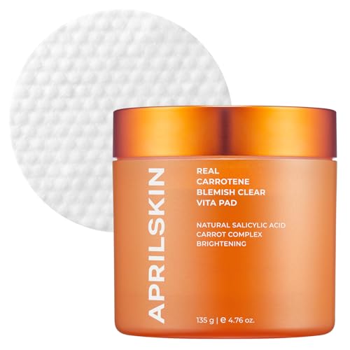 APRILSKIN Carrotene Clarifying Pads | Oily, sensitive, acne-prone skin | Vegan, Cruelty-Free, exfoliating, fights acne & pore-tightening | 60 Pads | No sulfates and Artificial Fragrance