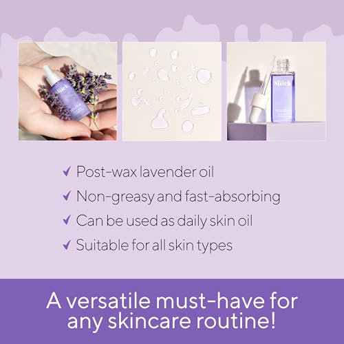 Sliick Soothe Post Wax Oil with Lavender - Soothing After Waxing Oil Treatment, After Wax Care for Bikini Area & Body, 1 oz