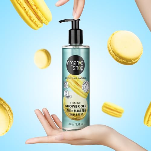 Organic shop Lemon & Mint Shower Gel, Skin Firming Body Cleanser, 100% Vegan & Organic, Deep Moisturizing Skin Cleanser, Nourishing Body Wash. 9.5 Fl Oz