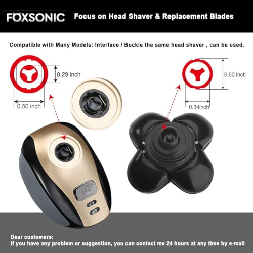 3 Pcs 5 Blades Universal Head Shaver replacement Heads for Head Shaver, Compatible mainstream shaver brands, head shaver replacement blades, Electric shaver replacement heads