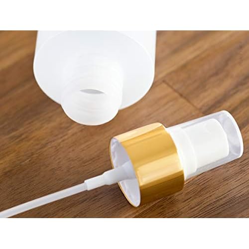 JUVITUS 4 oz Clear Natural Refillable Plastic Squeeze Bottle with Gold Metal Fine Mist Sprayer (12 Pack)