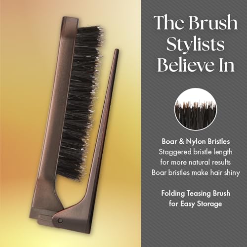 Olivia Garden Style-Up Teasing Hair Brush - Folding Design with Tail for Precise Sectioning