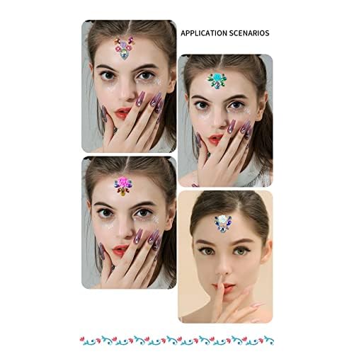 16 Clors Rainbow 3D Rhinestone Crystal Tattoo Sticker Eyebrow drill Glitter Eyeliner Eyebrow Makeup Face Eyes Diamond Temporary Tattoo for Women Festival Accessory DIY Decorations
