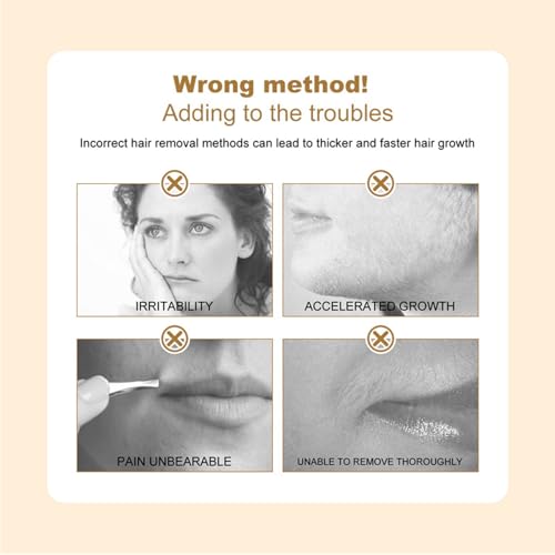 Facial Hair Removal for Women Cream, Coconut Hair Remover for Upper Lip And Chin for Women Face Hair Remover for Body Sensitive Skin Hair Removal Cream Gentle & Non-Irritating 1.75Fl.Oz