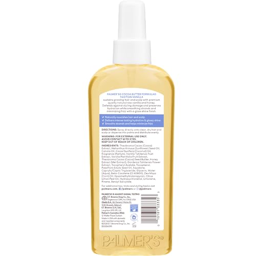 Palmer's Cocoa Butter Formula, Tahitian Vanilla Hair & Scalp Oil, (5.1 Fl Oz), Hydrating & Nourishing Oil with Vitamin E & Acacia Honey for Shine, Smoothness & Frizz Control, All Hair Types