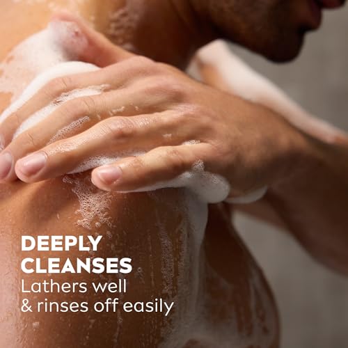 NIVEA MEN Active Clean Body Wash with Natural Charcoal for Normal to Oily Skin, 3-in-1 Charcoal Body Wash, Face and Hair, Draws Out Dirt and Impurities, 16.9 Fl Oz Bottle