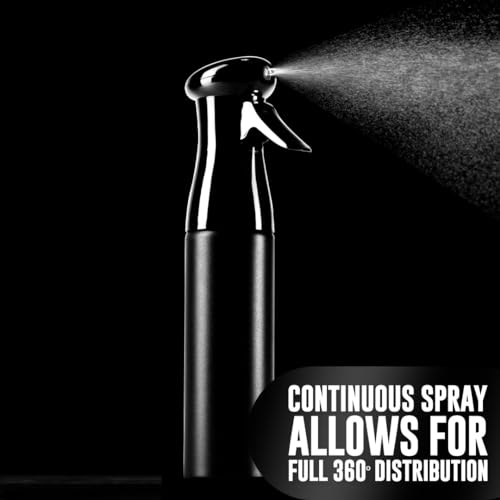 Colortrak Luminous Spray Bottle, 250ml/8.5oz Bottle with Full 360¡Æ Distribution, Easy-Use Pump, Quick View Window to Monitor Water Level, Eco-Friendly, Black
