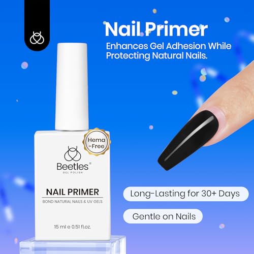 Beetles Tipex Gel Nail Kit Short Square Instant Apex Nail Tips & Beetles 15ml Nail Dehydrator and Primer