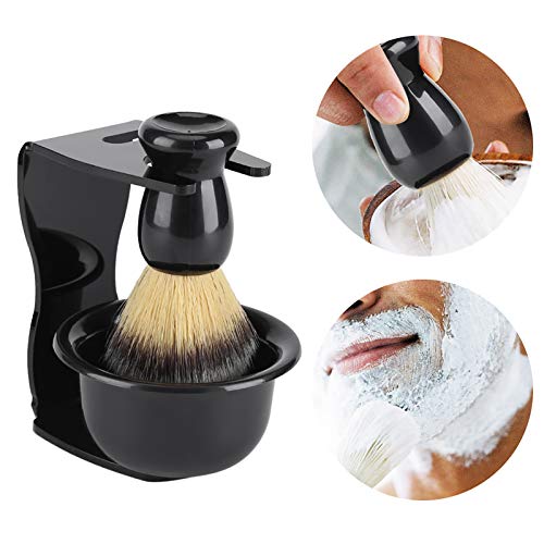 Shaving Brush Set, 3 in 1 Men Hair Shave Brushes Bowl Stand Shaving Cream Soap Razor Holder Mug Kit Soft Nylon Cleaning Tool for Wet Father Husband Boyfriend Birthday Dad Valentines Day Gifts Women