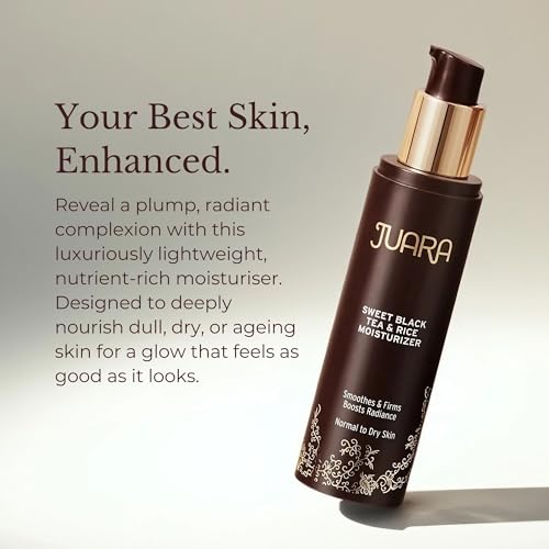 Juara Sweet Black Tea & Rice Facial Moisturizer - Kombucha Firming Face Cream with Rice Bran Oil - Smoothing Hydrating Treatment for All Skin Types - Makeup Primer - Made in USA - 1.7 oz