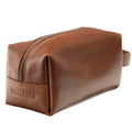 Leather Toiletry Bag for Men ? Water Resistant Travel Dopp Kit - Premium Full Grain Leather Cosmetic Case- Perfect Gifts for Him - Mens Toiletry Bag (Honey)