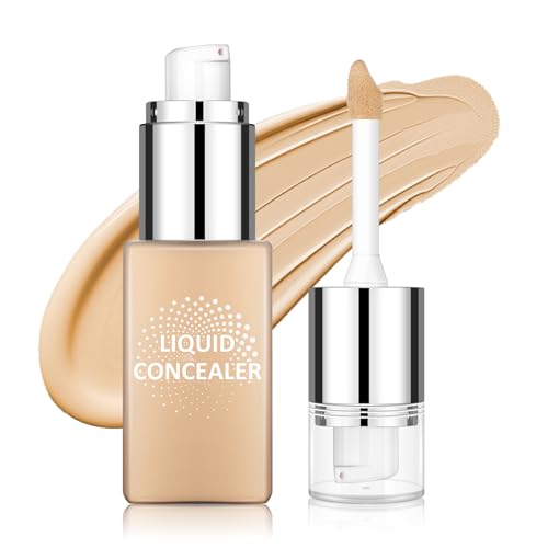 AWCCXMYM Liquid Concealer & Foundation Longwear Full Coverage Concealer Hydrating Conceals & Brightens Creamy Texture Foundation Makeup Natural Flawless Face Makeup Under Eye Concealer #Light Medium