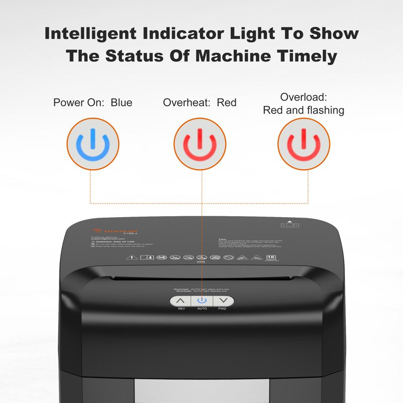 Heavy Duty Cross Cut Paper Shredder 18-Sheet Office Shredder with 60-Minute Runtime
