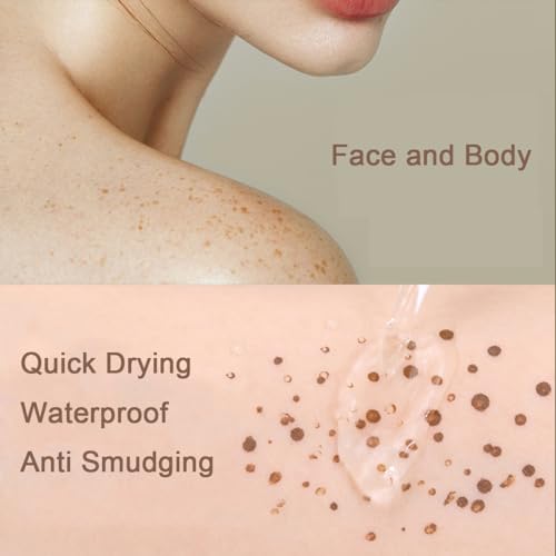Freckle Stamp Pen,Long Lasting Waterproof Quick Dry Lifelike Freckles,Magic Faux Fake Freckles Stamp for Natural Sunkissed Makeup (01 Saddle Brown)
