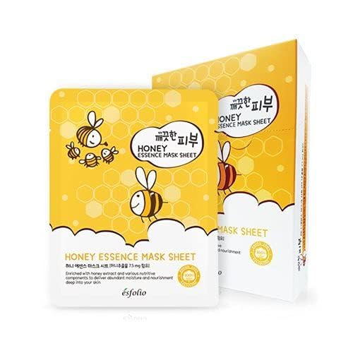 Esfolio Pure Skin Essence Mask Sheet Anti-Aging Rejuvenation Hydration Honey (Pack of 10)¡¦