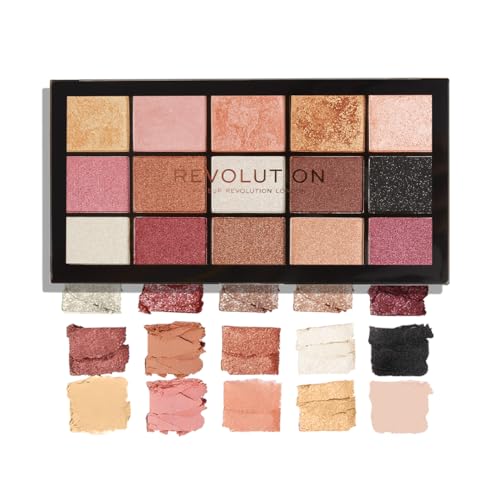 Makeup Revolution Reloaded Palette, Makeup Eyeshadow Palette, Includes 15 Shades, Lasts All Day Long, Vegan & Cruelty Free, Affection, 16.5g