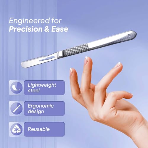 MyMed #14R Blades Dermaplaning Scalpels with Dermaplane Handle - Pack of 15 Dermaplane Razor for Women Face + Dermaplane Handle #3, Dermaplaning Tool for Face