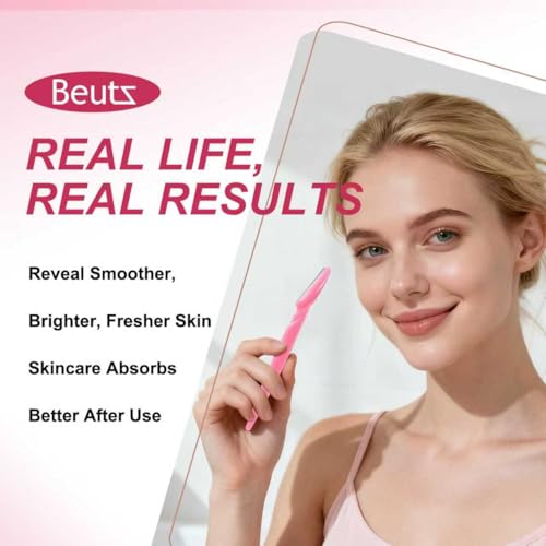 Face Razor for Women, 69Pcs Dermaplane Razor for Facial Hair Removal, Precision Eyebrow Razor with Safety Cap, Gentle Face Shaver for Dermaplaning & Exfoliation