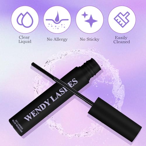 WENDY Lash Extension Kit Lash Clusters Kit D Curl Cluster Lashes 2 Styles Individual Lashes with Lash Bond and Seal Lash Applicator Lash Glue Remover Brush Eyelash Clusters(Fashion/Warm-D Kit,12-16mm)