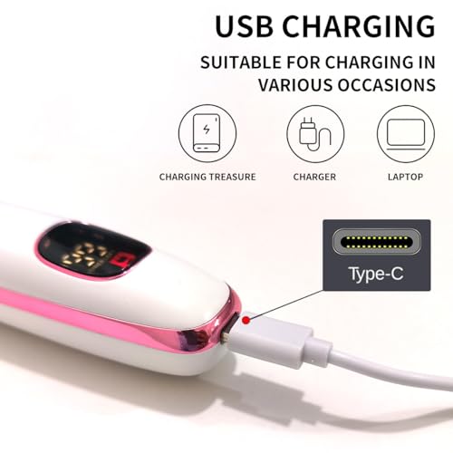 Electric Razors for Women, Bikini Trimmer for Women 5 in 1 Body Shaver for Nose Hair Face Eyebrow Arms Legs Armpit Underarm Pubic Area, Replaceable Lady Facial Razor Painless USB Charge Female Gift
