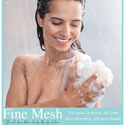 Chengu 80 Pcs Loofah Bulk Sponge Bath Sponges for Shower Bath, Travel, Baby, Women, Men, 20g (White)
