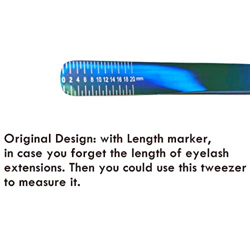 Volume Tweezers Eyelash Extensions, Lash Tweezers 45 degree Original L Shape For 0.05 0.07 0.1 0.15 0.2 Classic Lash/Mega Volume/Hybrid Lash Triple Function (Multi-Function Tweezers)