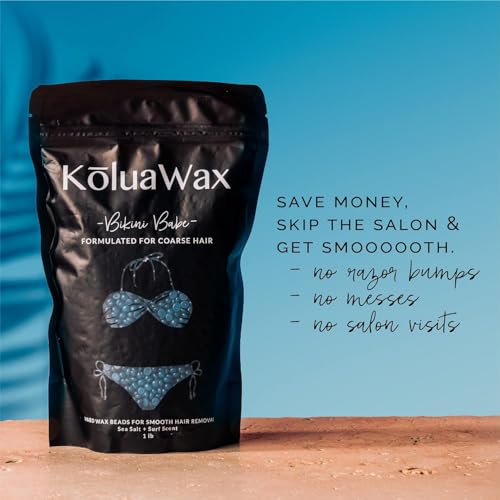 KoluaWax Premium Waxing Kit for Women and Hard Wax Beads for Hair Removal (1 Lb) - Hot Melt Hard Wax Warmer for Hair Removal, Eyebrow, Bikini, Legs, Face, Brazilian Wax - Corse Hair Formula Refill