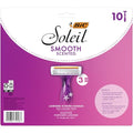 BIC Soleil 3 Scented Women's Disposable with 3 Blade Razors, Calming Lavender Scent and Vitamin E Moisture Strip, 10-Count