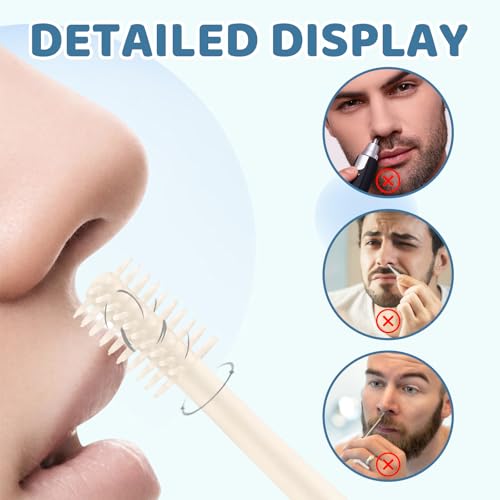 12 PCS 2-in-1 Dual Sided Nasal Hair Cutter, Nose Hair Trimmer for Men and Women, Portable 360¡Æ Rotating Manual Trimmer, Yellow
