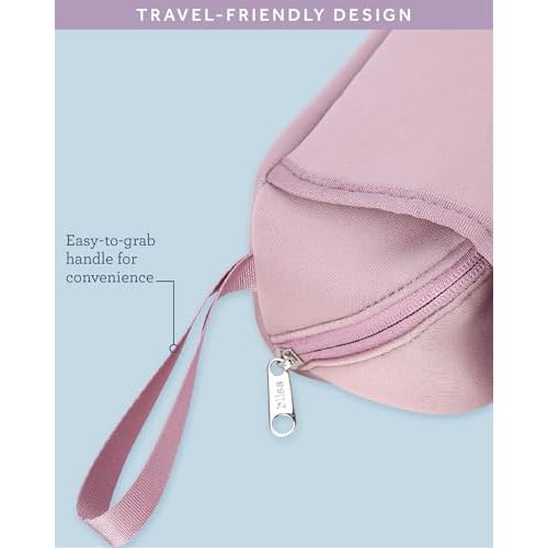 Bliss Womens Travel Heat Tool Bag - Lightweight Heat-Resistant Travel Case for Hair Dryer, Curling Iron, Hair Straightener & Styling Tools, Pink Gaze