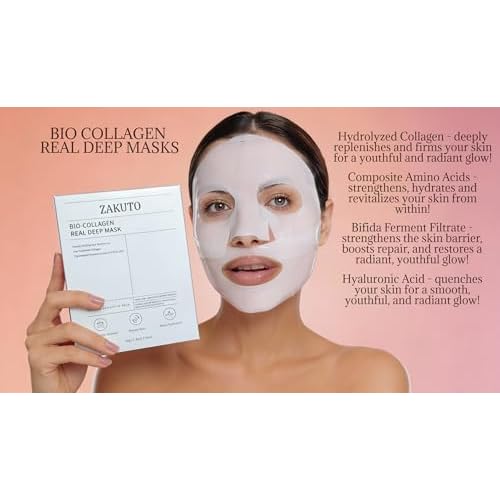 8 Day Glow & Hydration Routine ? Bio Collagen + Hyaluronic Acid Masks (8 Count) | Alternating Face Mask System for Firming, Deep Hydration & Glass Skin