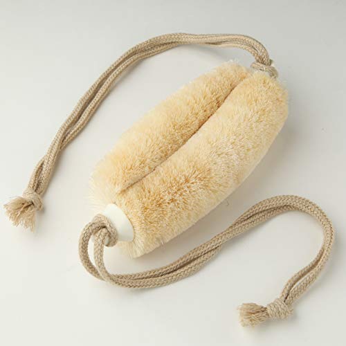 Japanese Tawashi Soft Bath Scrub - Sisal Fiber Body Brush With Rope Handles - Product of Japan