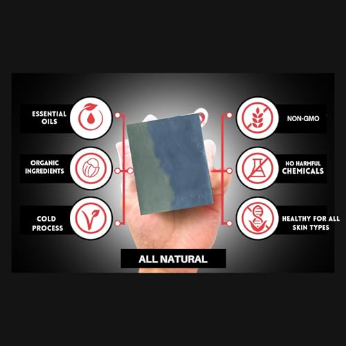 Big Bool Men's All Natural Bar Soap - Ocean Oasis, USA Made, Cold processed bar soap, 4.5oz
