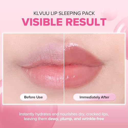 Klavuu Lip Mask Sleeping Pack (0.7oz) ? Overnight Deep Hydrating Korean Lip Balm Treatment for Very Dry, Chapped Lips | Lip Lightening & Plumping with Instant Hydration | Gentle Exfoliating (Berry)