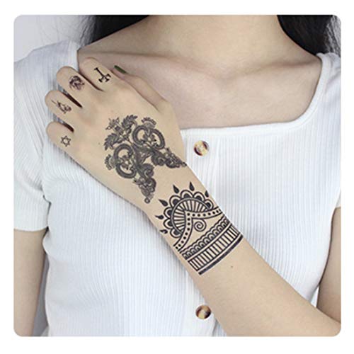40 Pieces Black Henna Temporary Tattoo Stickers for Women Girls - Lace Indian Mehndi Body Tattoo Sticker for Adults for Arm Leg Hand