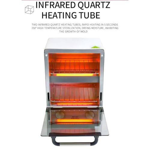 Sterilizer for Nail Tools, 12L Multifunctional High Temperature Cleaning Dry Box Stainless Steel with Temp Control, Tweezer Sterilizer, Stainless Trays, Timer, Nail Salon Equipment