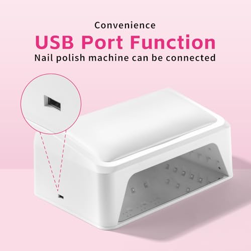 Missshine UV Nail lamp 72w 66 Dual Source Beads, Large Space uv Light for Gel Nails with Tilting Hand Pillow and Smart Touch Screen, Mirror Removable Base Nail lamp with 4 timers and Built-in USB