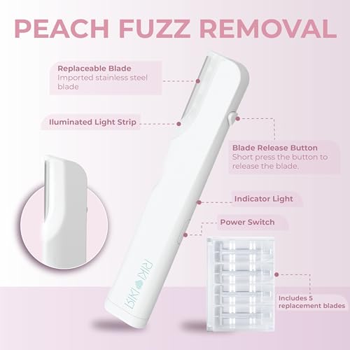RIKI Ex Fuzz Off Dermaplaning Facial Tool, Stainless Steel Facial Razor for Peach Fuzz Removal & Gentle Exfoliation, At-Home Dermaplaning Tool for Smooth, Makeup-Ready Skin