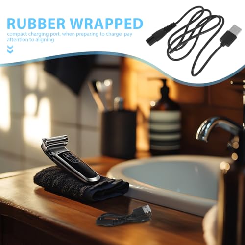 2pcs Razor Power Cord Charging Cable for Electric Shavers and Hair Removers Durable Wrapped with High Conductivity Shaver Accessory