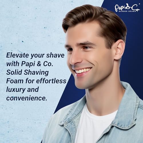 Papi & Co. Head & Beard Soft Shaving Solid Foam ? Lightly Scented Shaving Foam ? Travel Size, No Mess, Easy to Use ? Smooth, Comfortable Shave ? Classic Grooming Essential for a Clean, Fresh Look