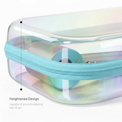 Clear Hard Shell Zipper Case,Toiletries Bag,Makeup Bag,2pcs Large Capacity Water-resistant Toiletry Bag,Portable Travel Organizer and Storage,Bathroom Clear Cosmetic Case for Women
