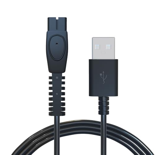 Durable Replacement Power Cord, Versatile USB-A Shaver Charging Cable Compatible with Philips Norelco S5880/81, S7887/82, X5006/85, S7885/85, S7886/84, X3001/90, X3052/91, MG7910/49, BT3230/41 Models