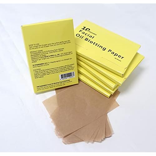 Natural Hemp Oil Control Paper, Blotting Paper , Absorbing Sheets for Oily Skin Care (size 3.5In x 2.4In) 50 Sheets x 6 (300 Sheets),Made in Korea, AJ12