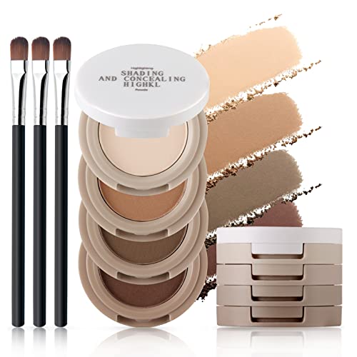 4 in 1 Matte Nude Eyeshadow Palette, Neutral Taupe Brown Eye Shadow for Older Women, Highly Pigmented Blendable Powder Eyeshadow Makeup, paleta de sombras de ojos