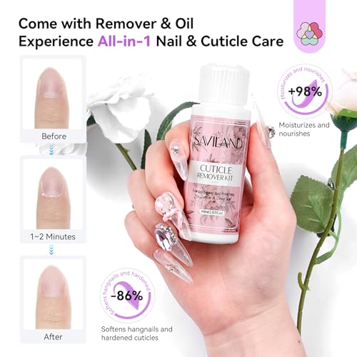 SAVILAND Acrylic Nail Kit: All-In-1 Nails Kit Acrylic Set with 88W Nail Lamp EMA Monomer Gel Nail Polish Nail Drill Cuticle Remover Home DIY Starter