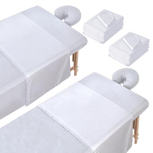 2 Sets Microfiber Massage Table Sheets, 3 Piece Reusable Massage Bed Cover Per Set, Lash Bed Cover Soft, Light-Weight, Stain & Wrinkle Resistant for Spa Beauty Tattoos
