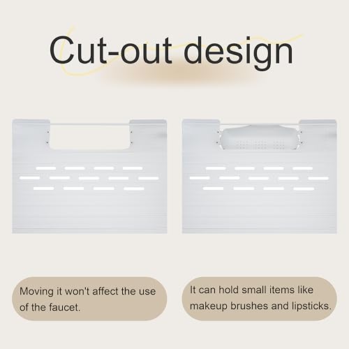White Foldable Sink Cover, Silicone Makeup Mat for Sink with Draining Rack ? Multipurpose Bathroom Sink Cover for Travel, Storage, and Countertop Protection