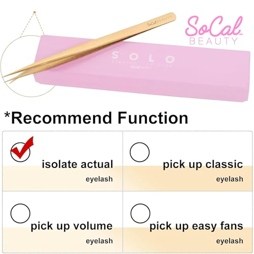 SOLO Straight Tip Lash Tweezer for Eyelash Extensions | Rust-Resistant Eyelash Tweezer for Isolation & Classic Lash Application | Professional Tweezers for Eyelash Extension & Lash Artists